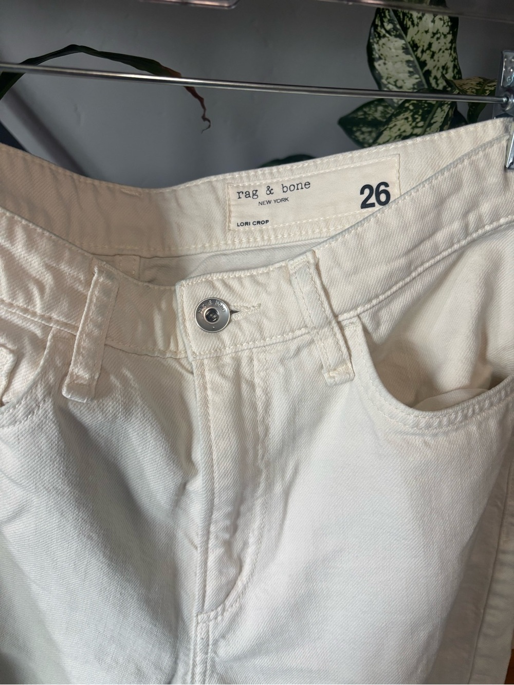 Rag & Bone Lori Wide Leg Crop Pants in Ecru | Size 26 - Picture 5 of 6